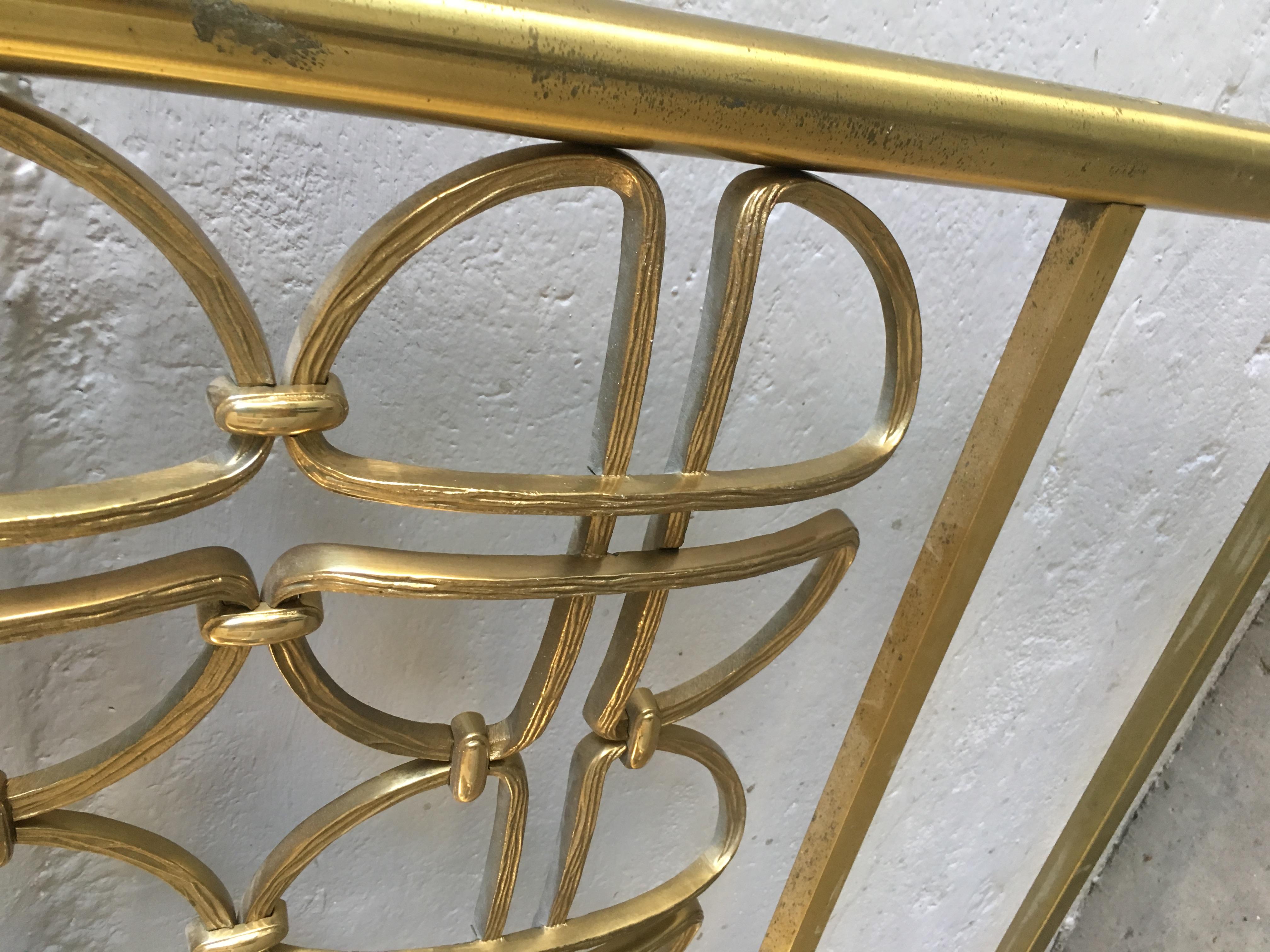 Mid-Century Modern Italian Solid Brass Queen Size Bed Signed A. Cellini, 1970s 7