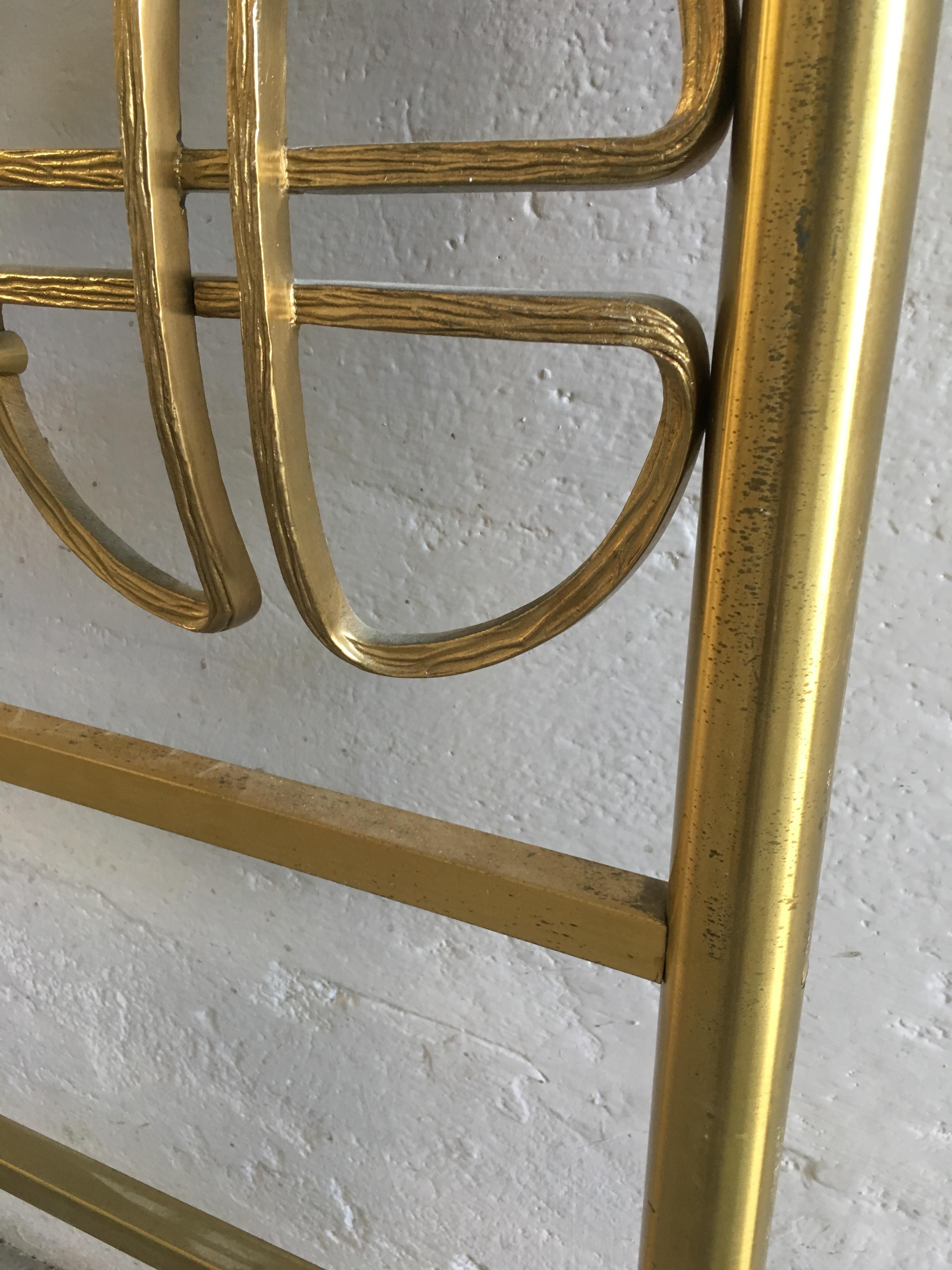 Mid-Century Modern Italian Solid Brass Queen Size Bed Signed A. Cellini, 1970s 8