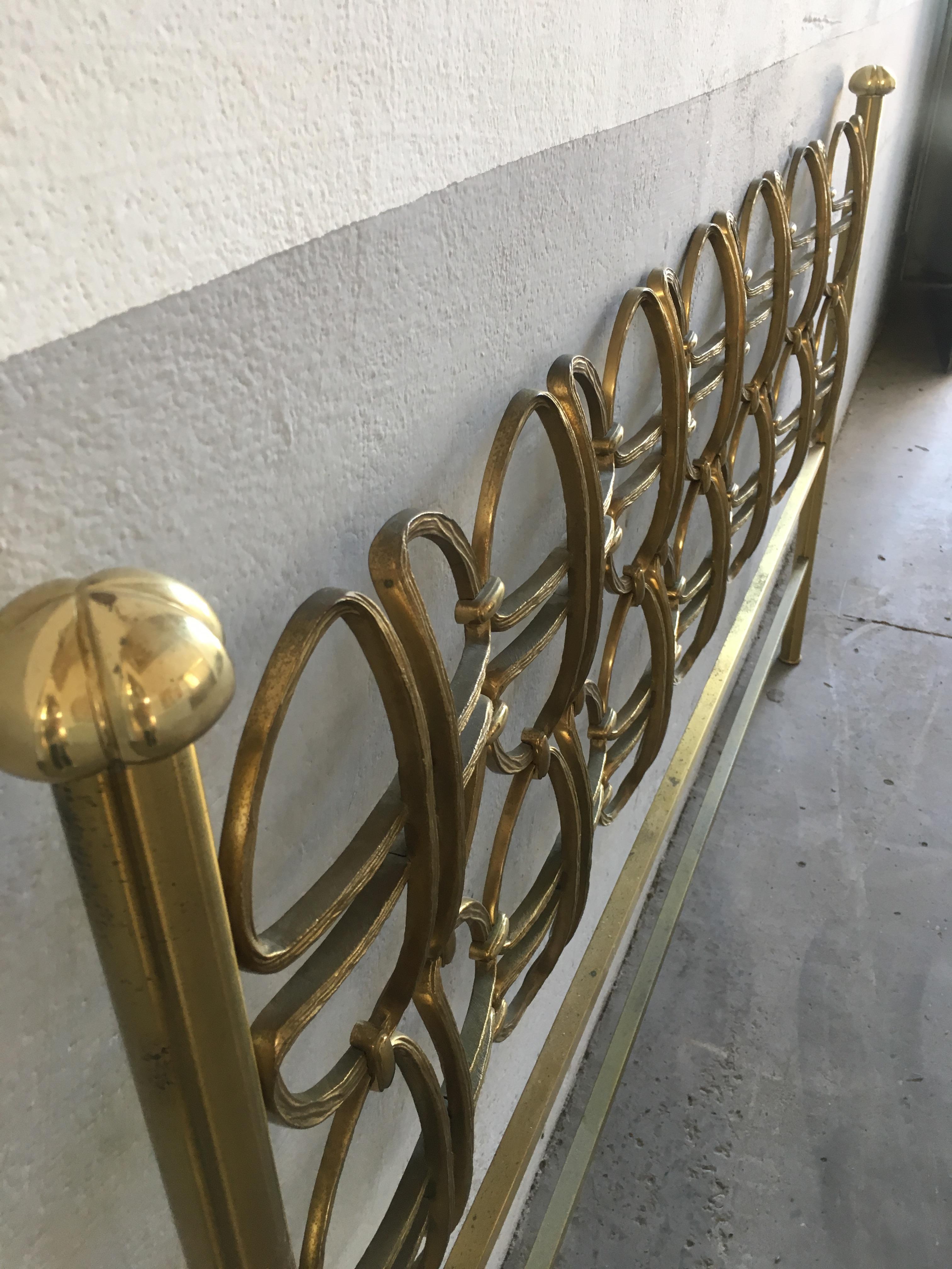 Mid-Century Modern Italian Solid Brass Queen Size Bed Signed A. Cellini, 1970s 1