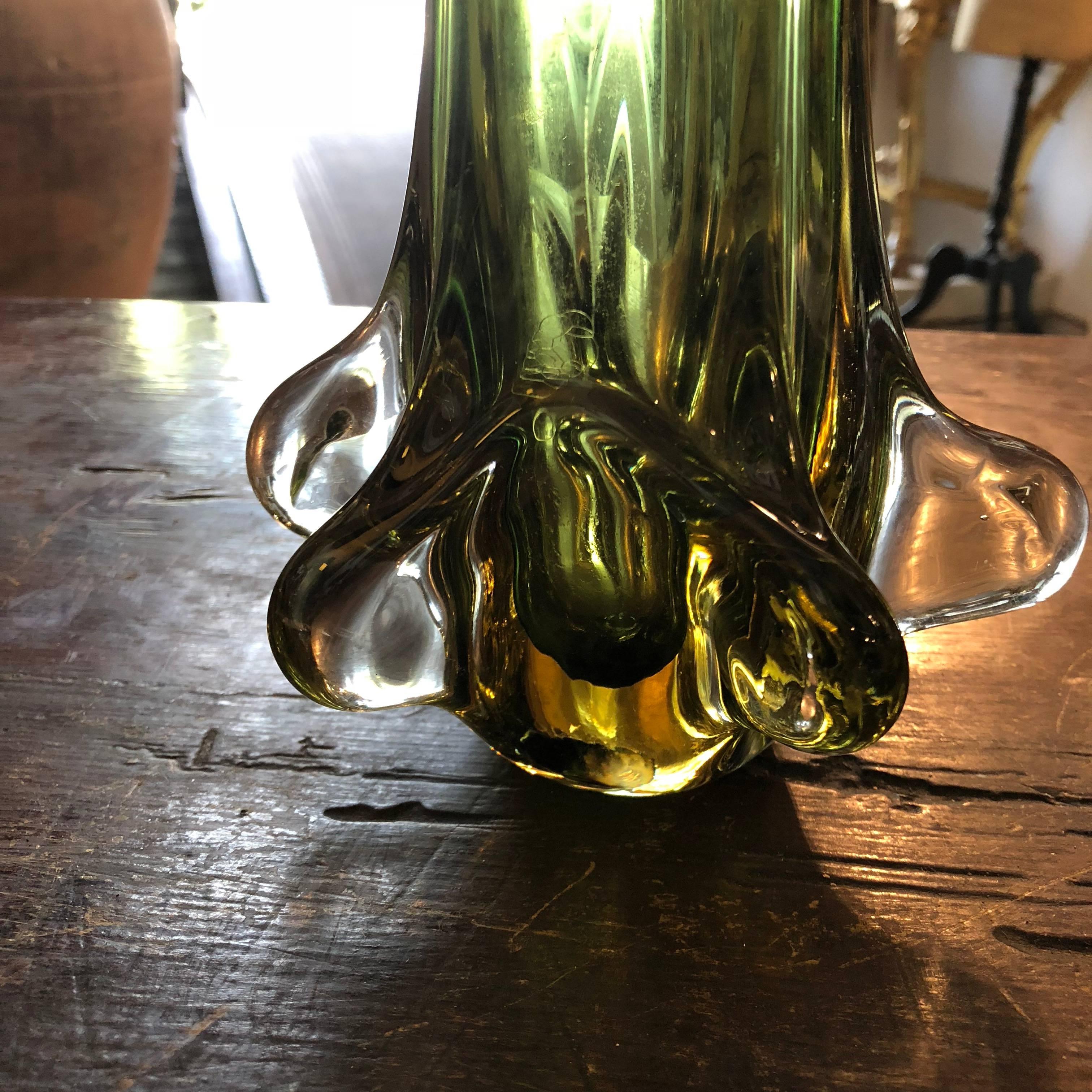Mid-Century Modern Italian Sommerso Murano Glass Vase Attributed to ...