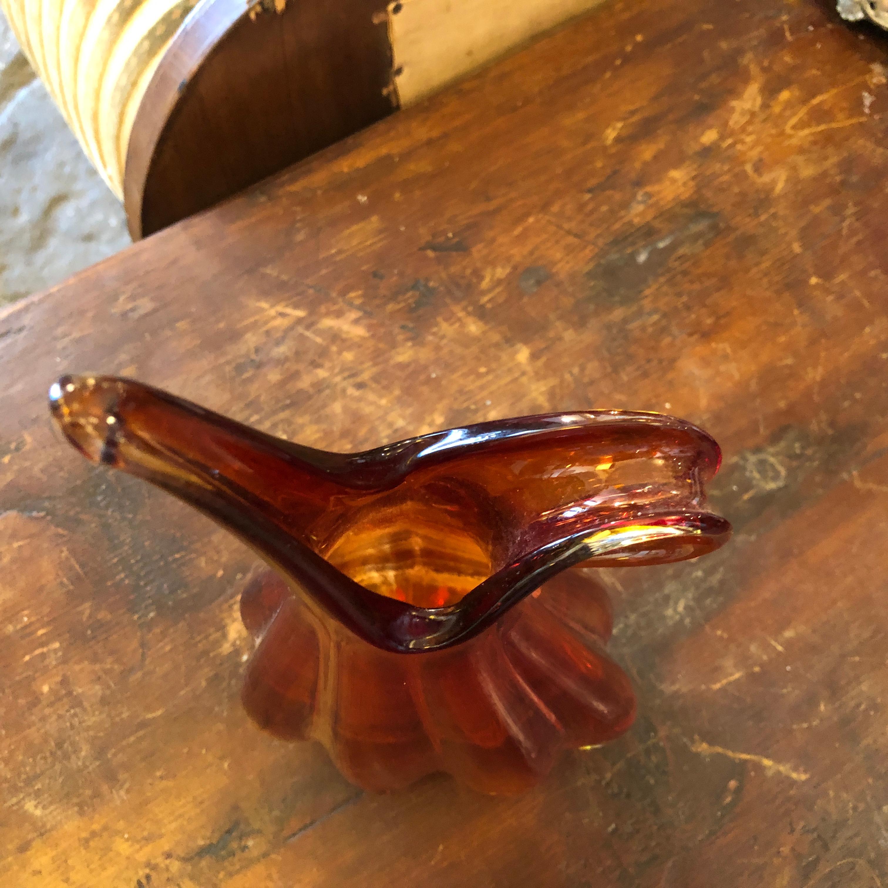 Hand-Crafted A 1960s Flavio Poli Mid-Century Modern Italian Sommerso Red Murano Glass Vase For Sale