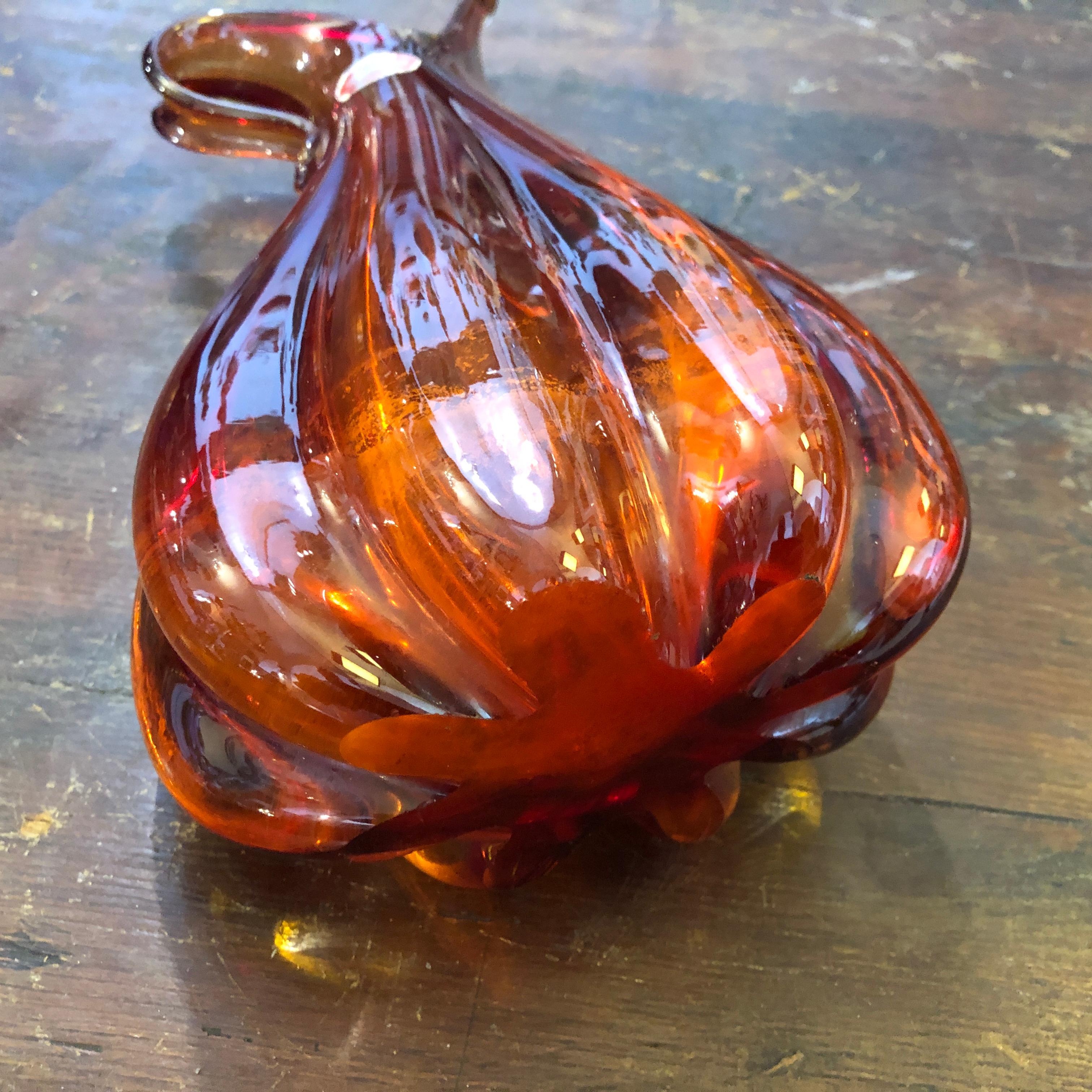 A 1960s Flavio Poli Mid-Century Modern Italian Sommerso Red Murano Glass Vase For Sale 1