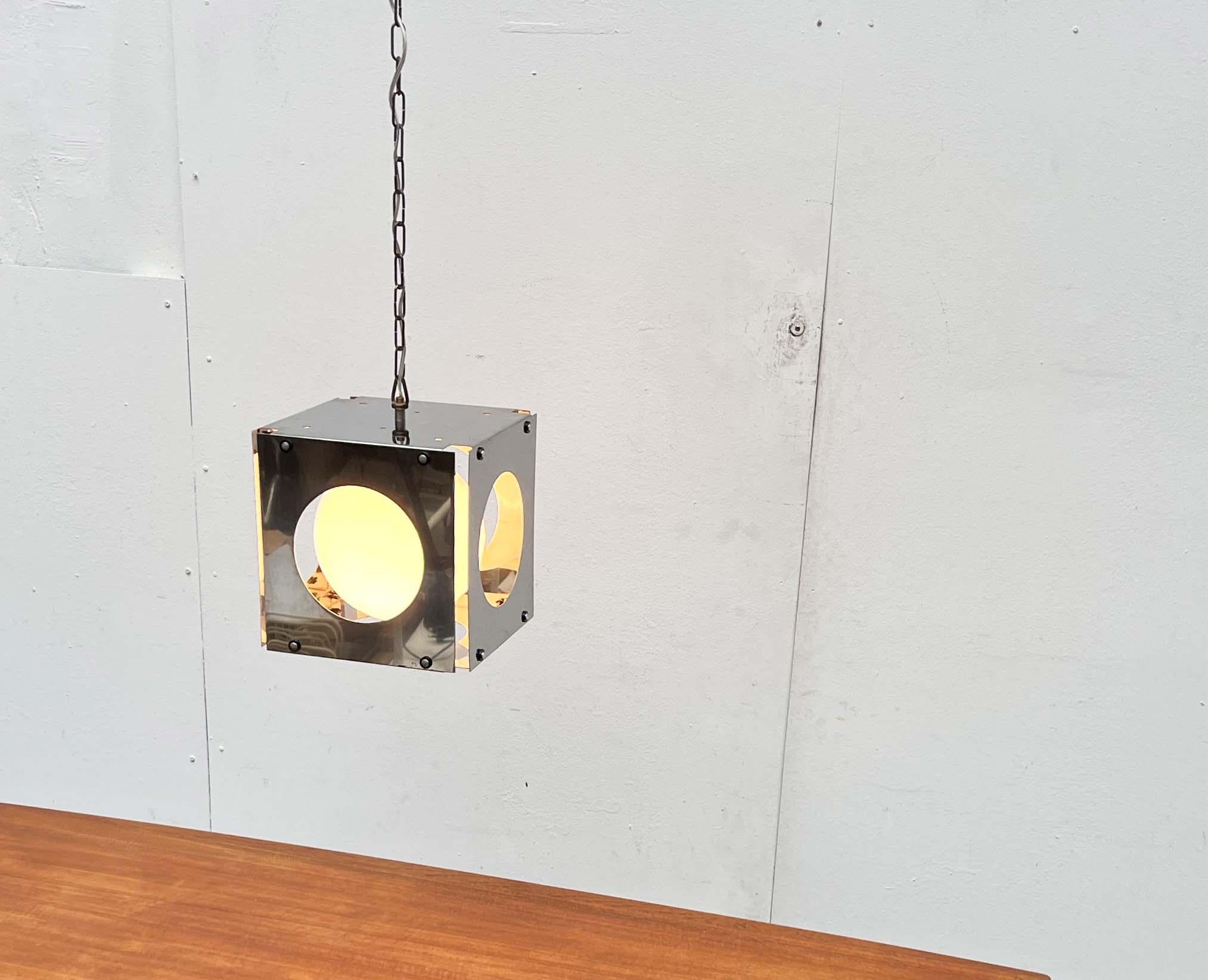 Lampada a sospensione a cubo di Goffredo Reggiani della Modern Age italiana di metà secolo in vendita 6