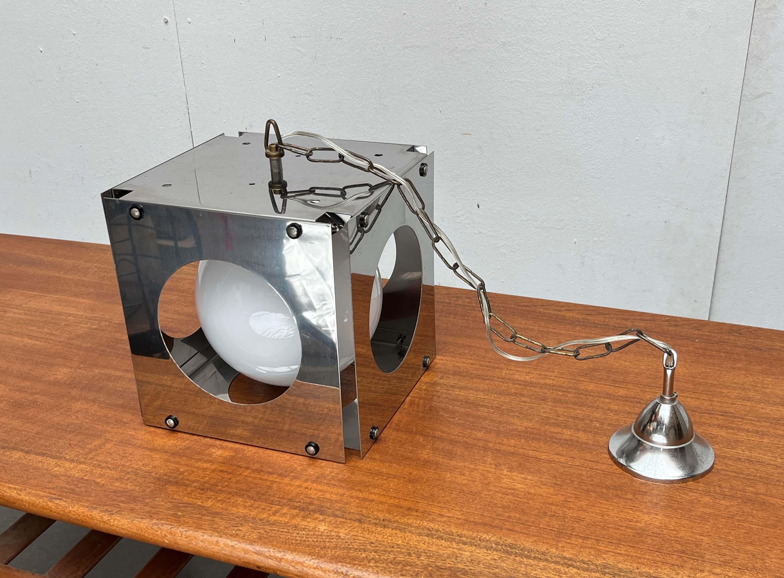 Lampada a sospensione a cubo di Goffredo Reggiani della Modern Age italiana di metà secolo in vendita 10