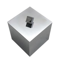 Secchiello per il ghiaccio quadrato italiano di metà secolo, anni '70