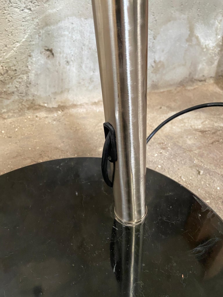 Mid Century Modern Italian Stainless Steel Arc Floor Lamp With Marble Basement For Sale At 1stdibs