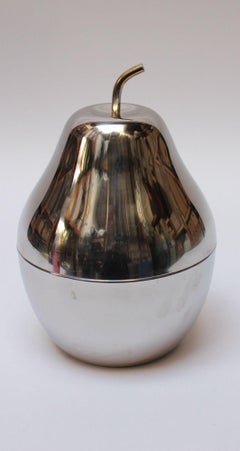Mid-Century Modern Italian Stainless Steel "Pear" Ice Bucket