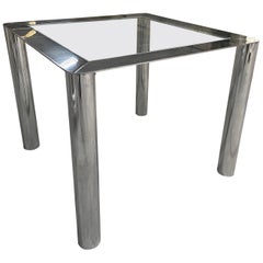 Mid-Century Modern Italian Steel and Glass Dining Table by Cinova, 1969