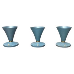 Mid-Century Modern Italian Stilnovo Style Metal Table Lamps, 1960s, Set of 3