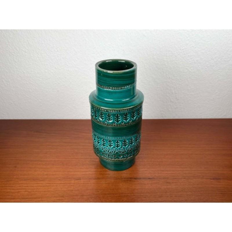 Jarrón de cerámica italiana Studio Pottery de mediados de siglo Aldo Londi para Bitossi, años 60 en venta 1