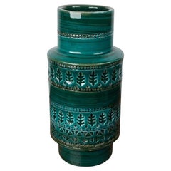 Jarrón de cerámica italiana Studio Pottery de mediados de siglo Aldo Londi para Bitossi, años 60