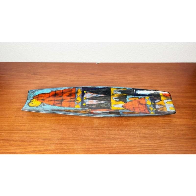 Mid-Century Modern Italian Studio Pottery Wall Plate from Antonio Milani, 1960s In Good Condition For Sale In Hamburg, DE