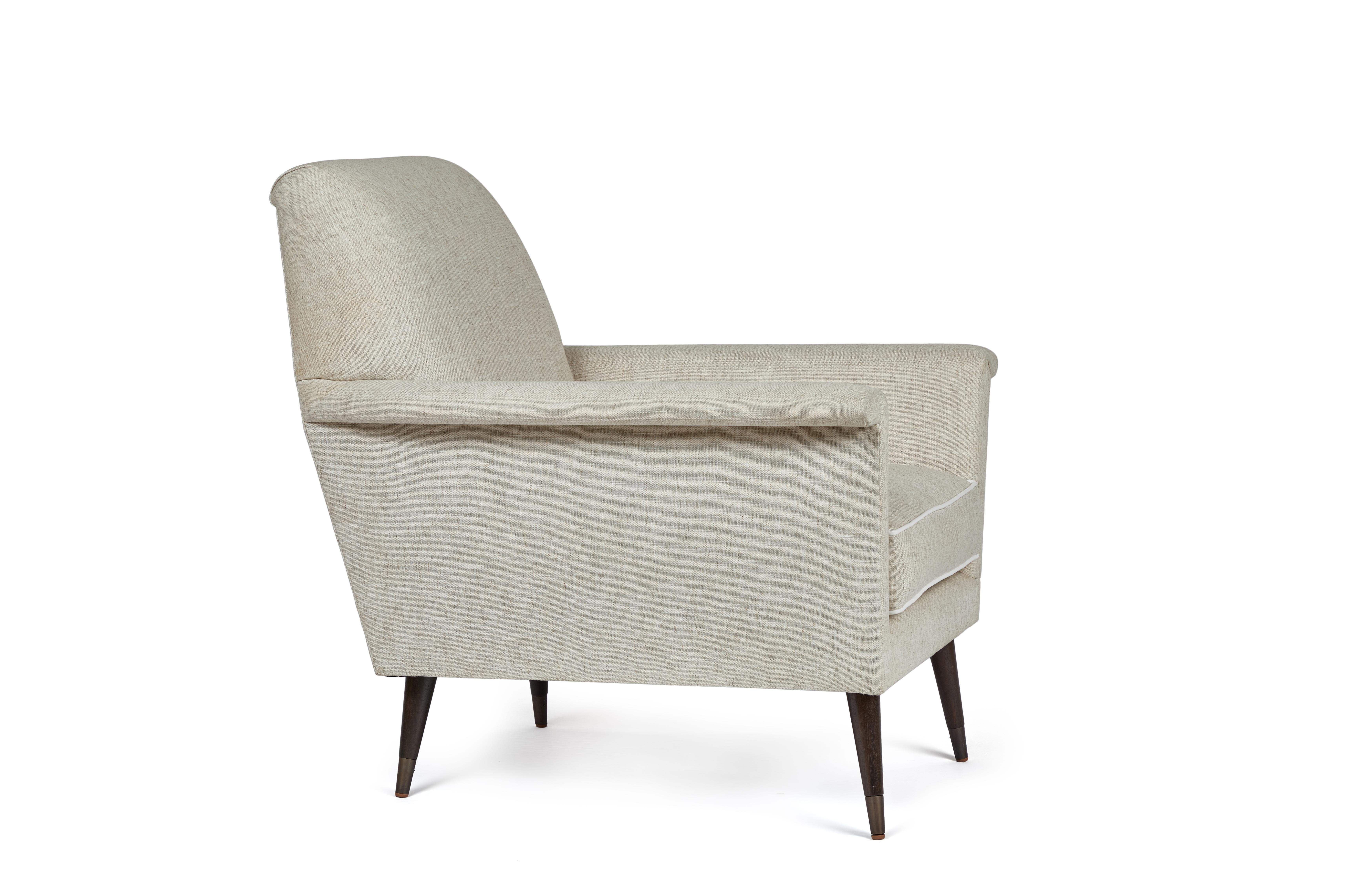Contemporary Mid-Century Modern Italian Style Jolly Club Chair by Martin and Brockett For Sale