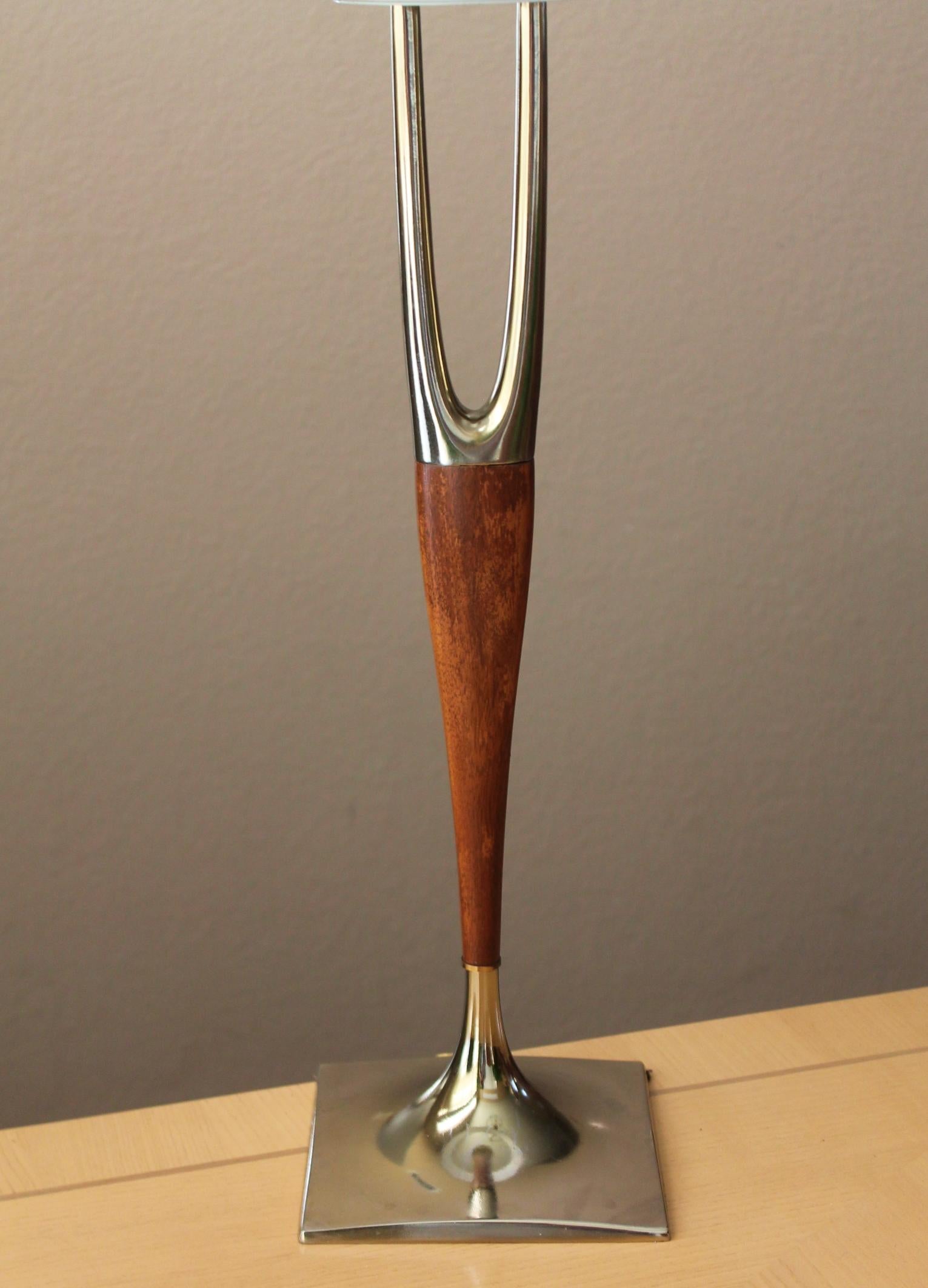 Mid-Century Modern Mid Century Modern Italian Table Lamp by Tempestini for Laurel! Teak Brass 50s