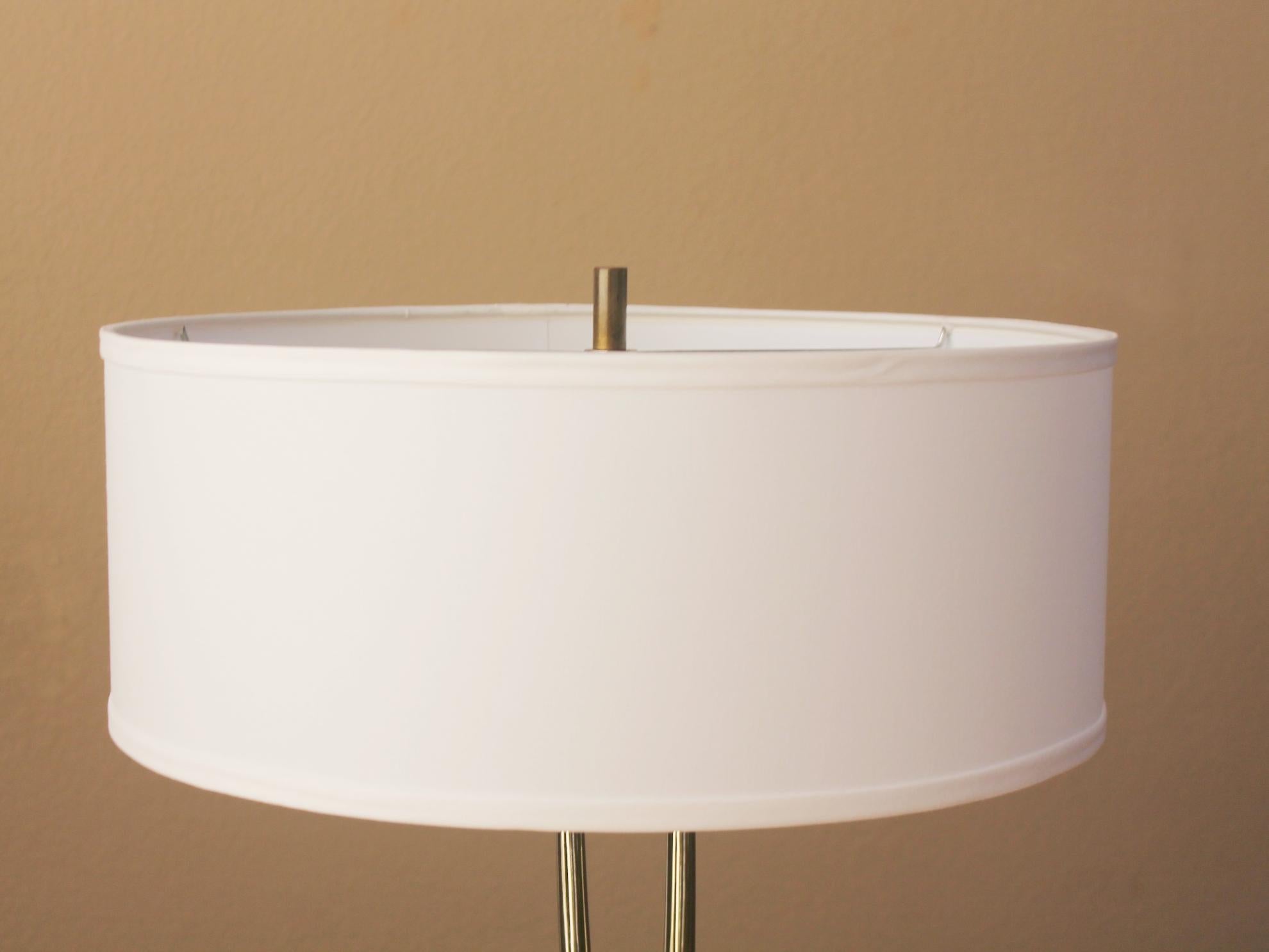 Metal Mid Century Modern Italian Table Lamp by Tempestini for Laurel! Teak Brass 50s