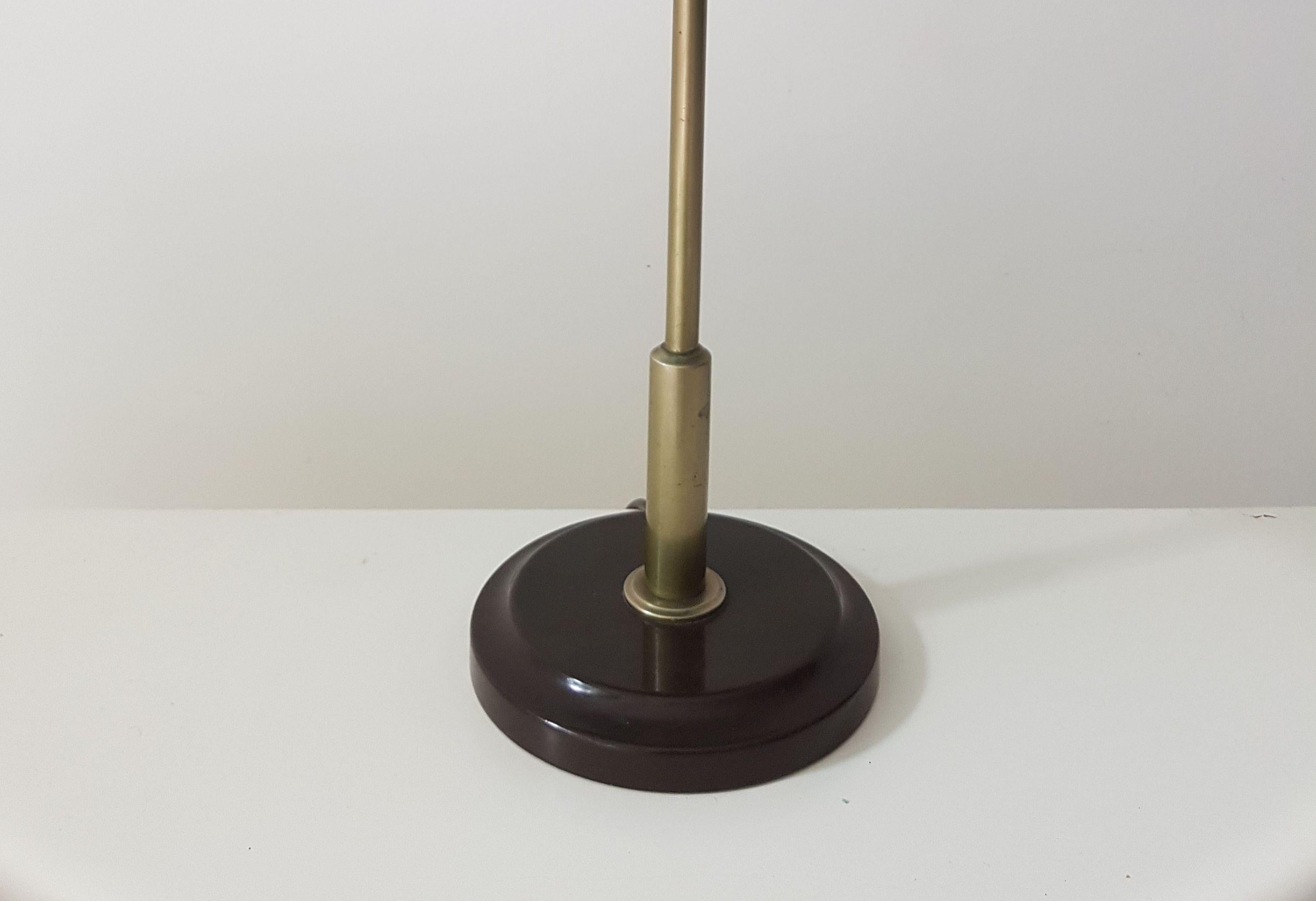 Mid-20th Century Mid-Century Modern Italian Table Lamp with Glass Shade by Lumi