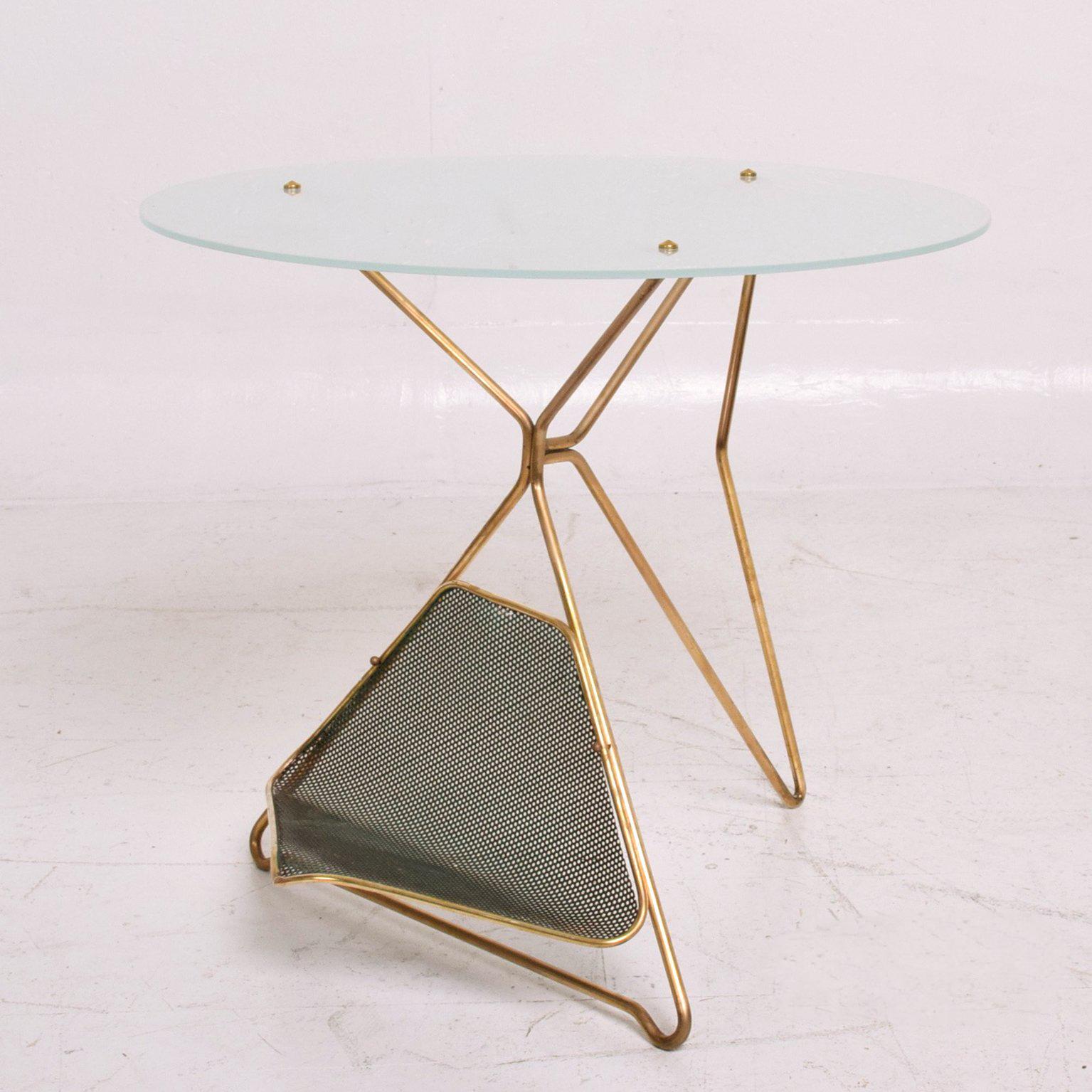 Mid-Century Modern Italian Table with Magazine Holder 1