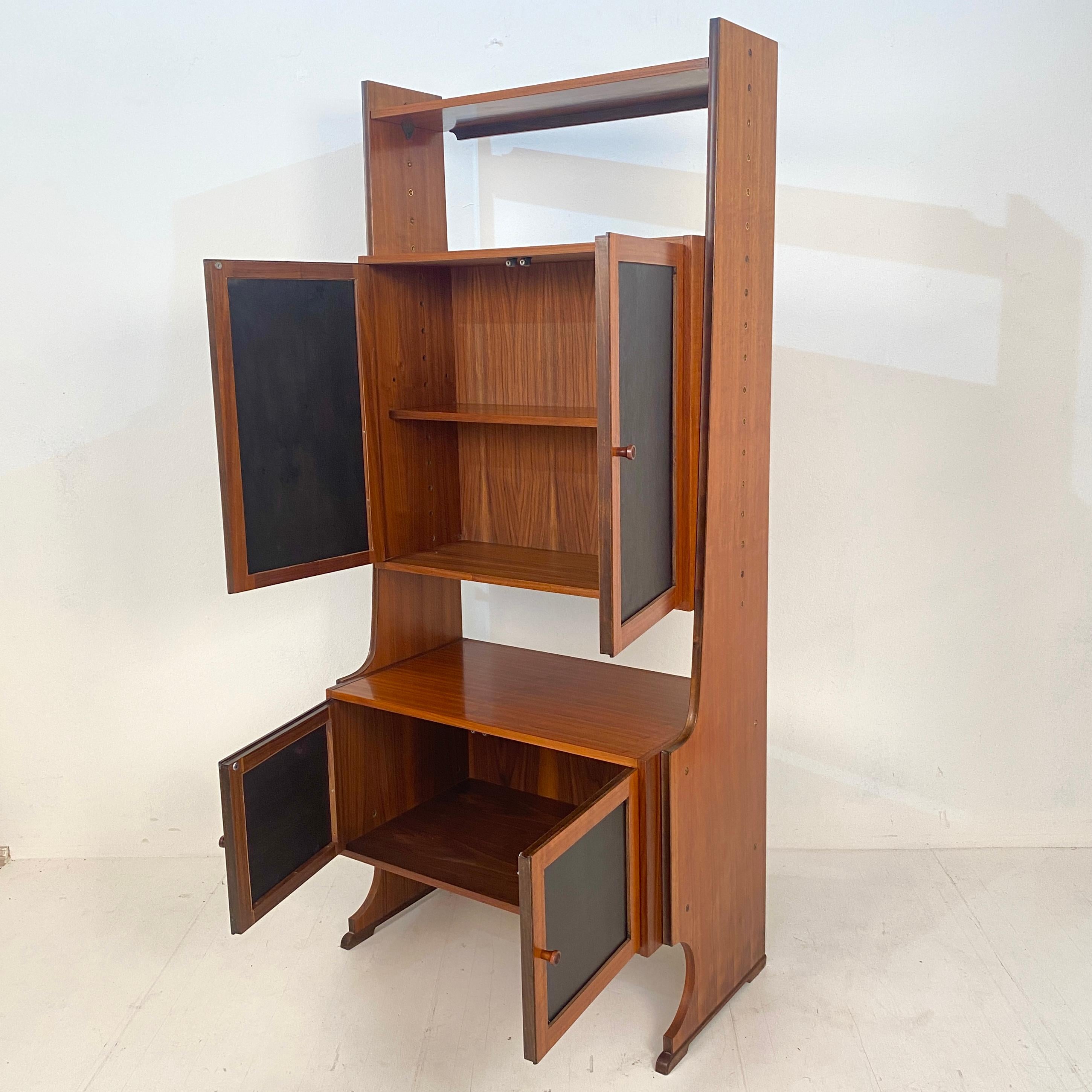 Mid-20th Century Mid Century Modern Italian Teak Shelf / Bookcase, Around 1960 For Sale