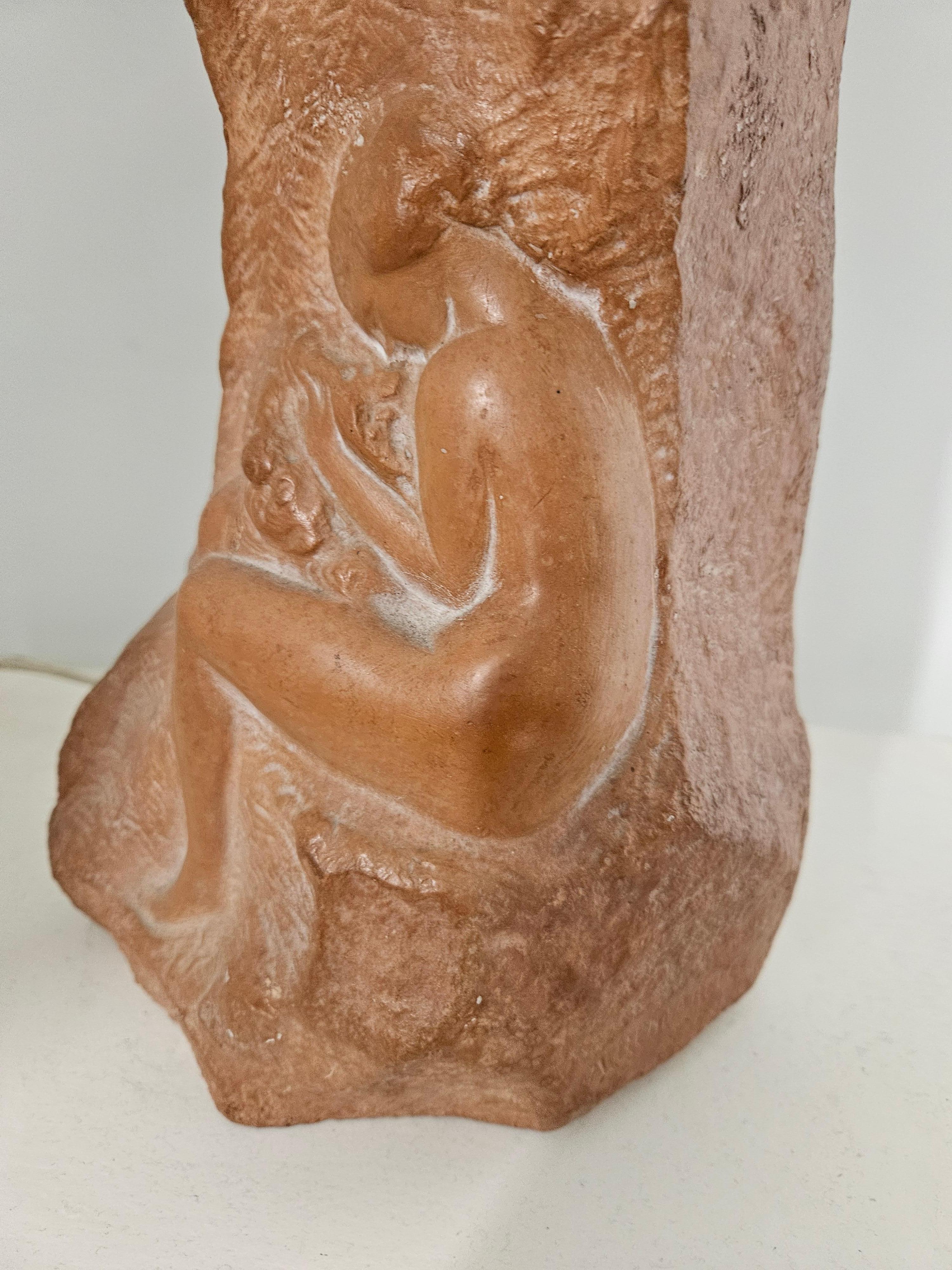 Lampe de table italienne en terre cuite mi-siècle moderne Bon état - En vente à London, GB