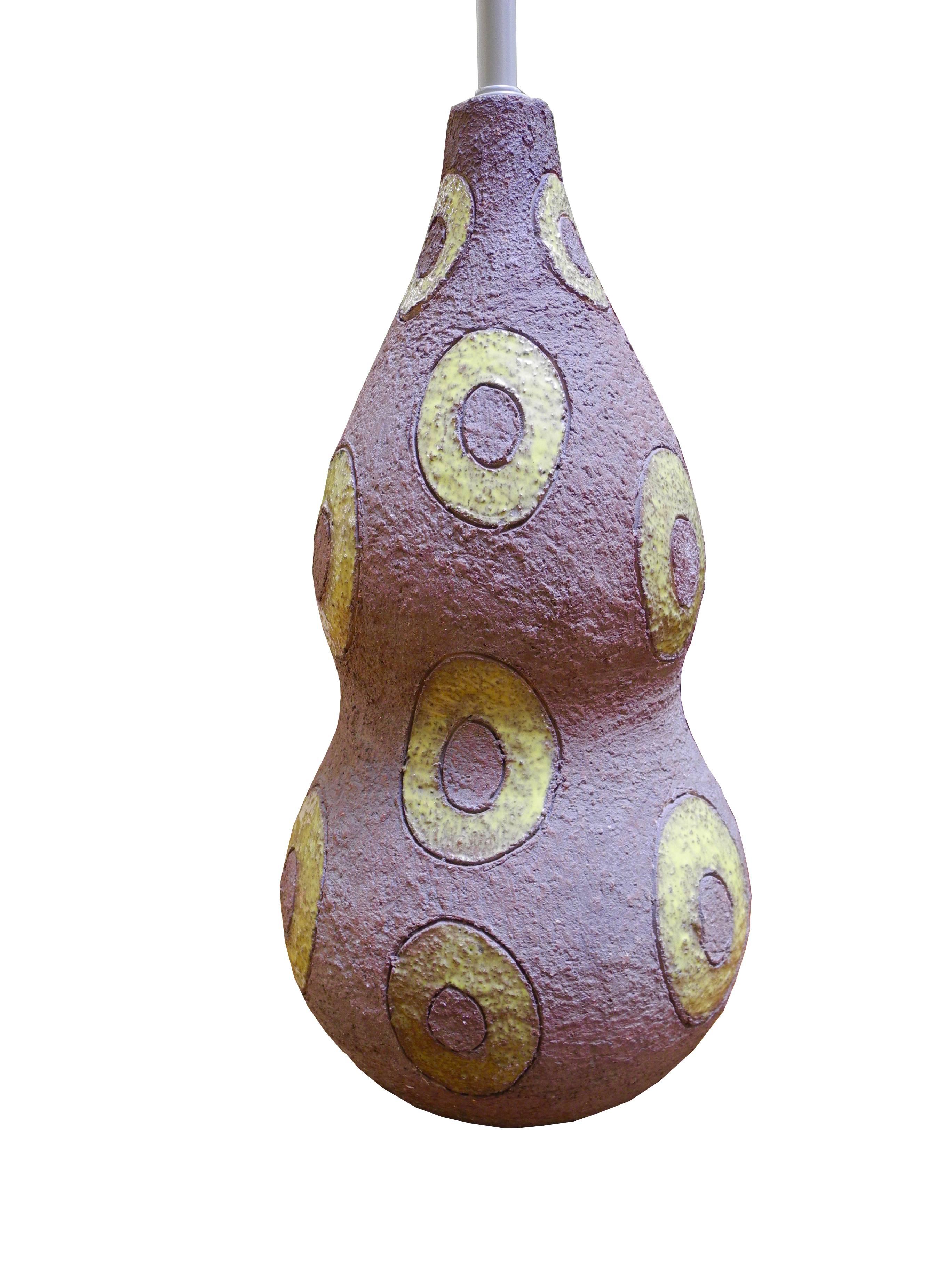 20th Century Mid-Century Modern Italian Textured Ceramic Lamp by Ugo Zaccagnini, 1950s For Sale