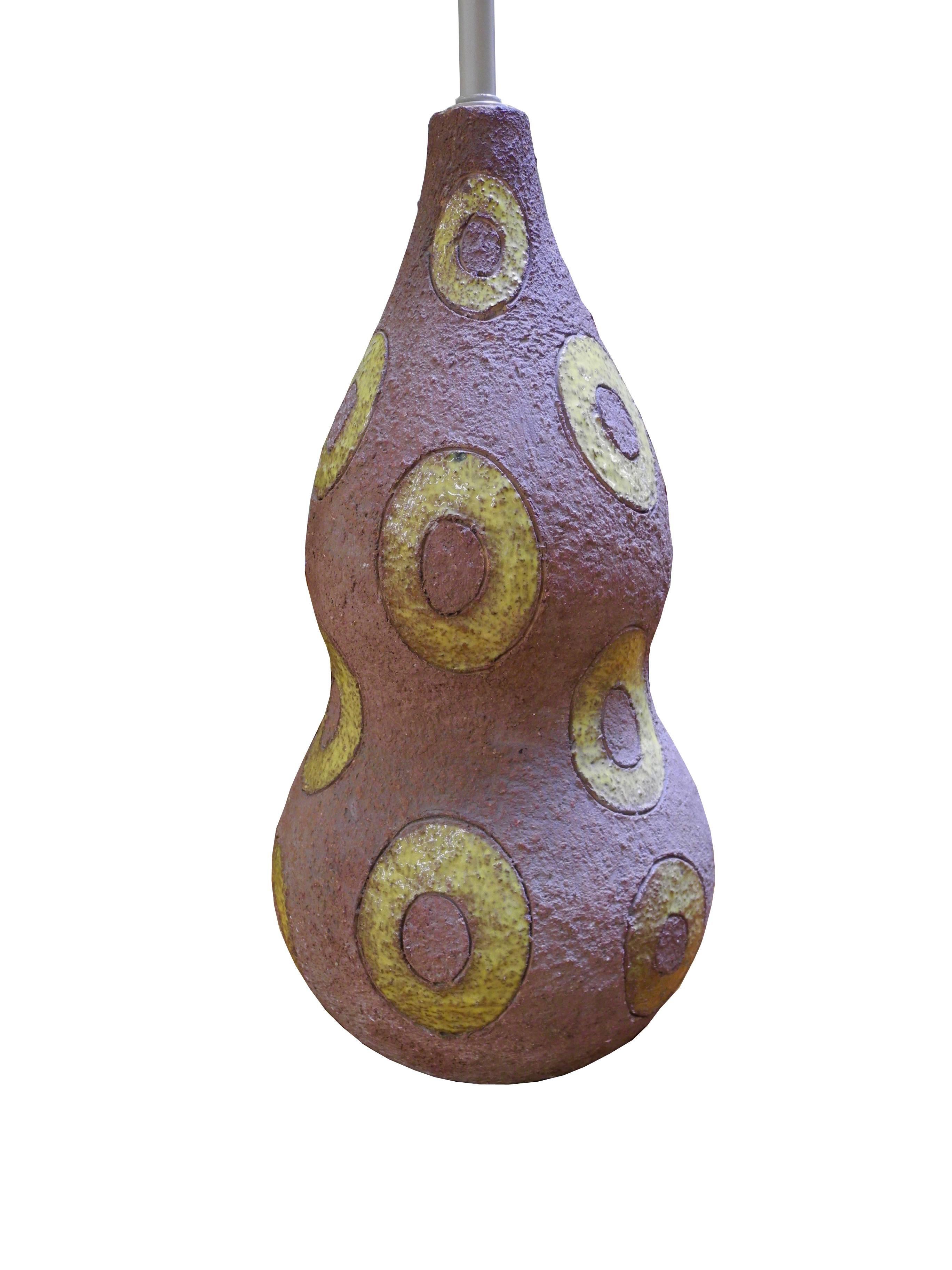 Mid-Century Modern Italian Textured Ceramic Lamp by Ugo Zaccagnini, 1950s For Sale 1