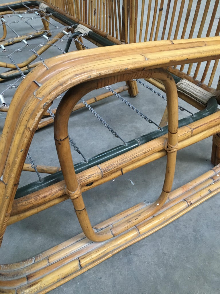 Mid-Century Modern Italian Three-Seat Bamboo Sofa, 1960s ...