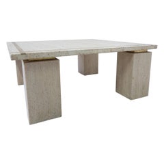 Mid-Century Modern Italian Travertine Coffee Table, 1970s