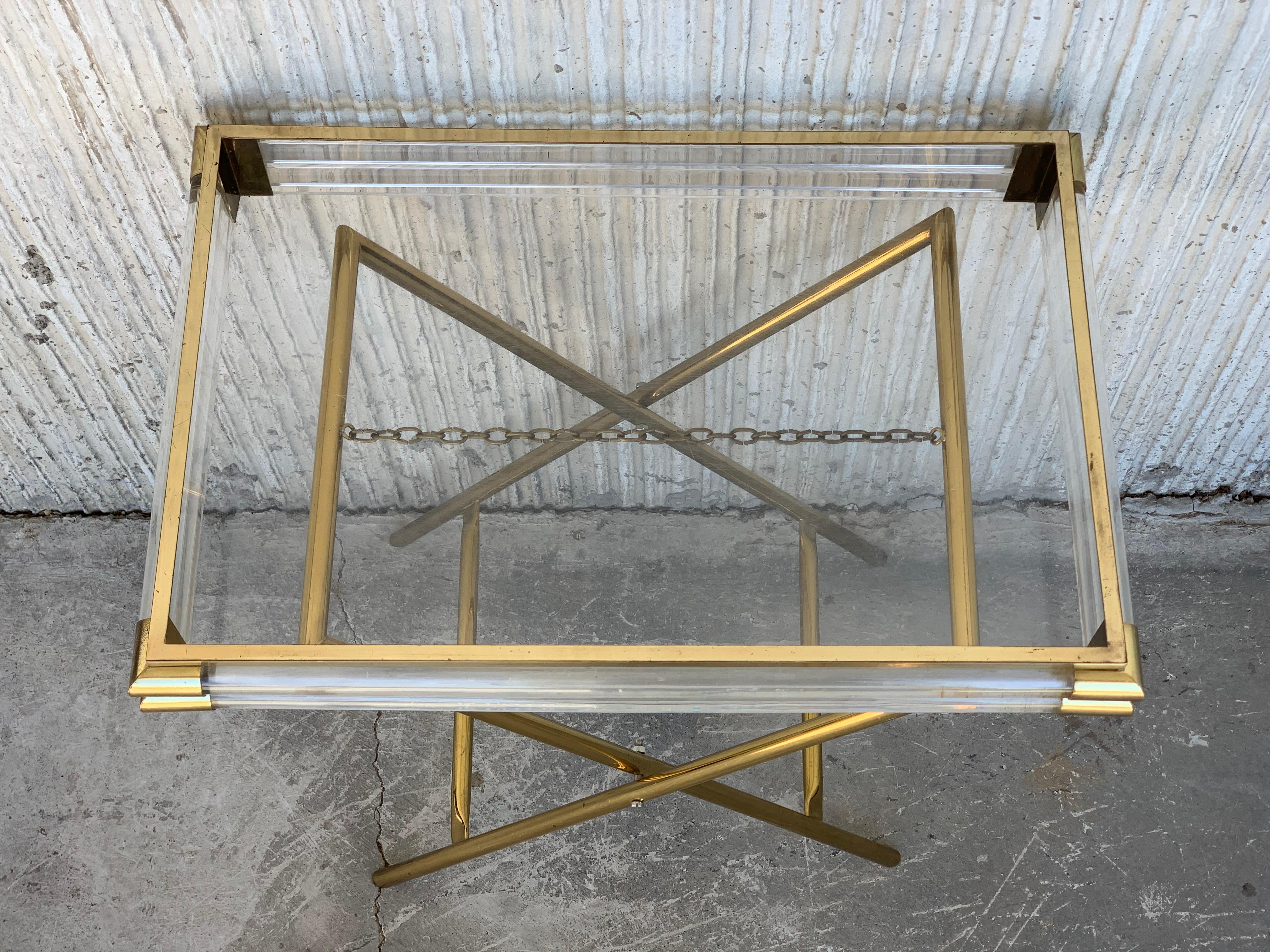 Mid-Century Modern Italian Tray Table with Brass Legs by Montagnani 2