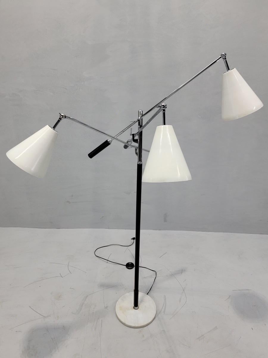 Mid Century Modern Italian Triennale Floor Lamp Gino Sarfatti by Arteluce Style For Sale 1