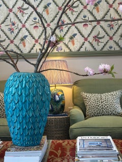 Casa Pupo Mid-Century Modern Italian Turquoise Glazed 'Artichoke' Ceramic Vase