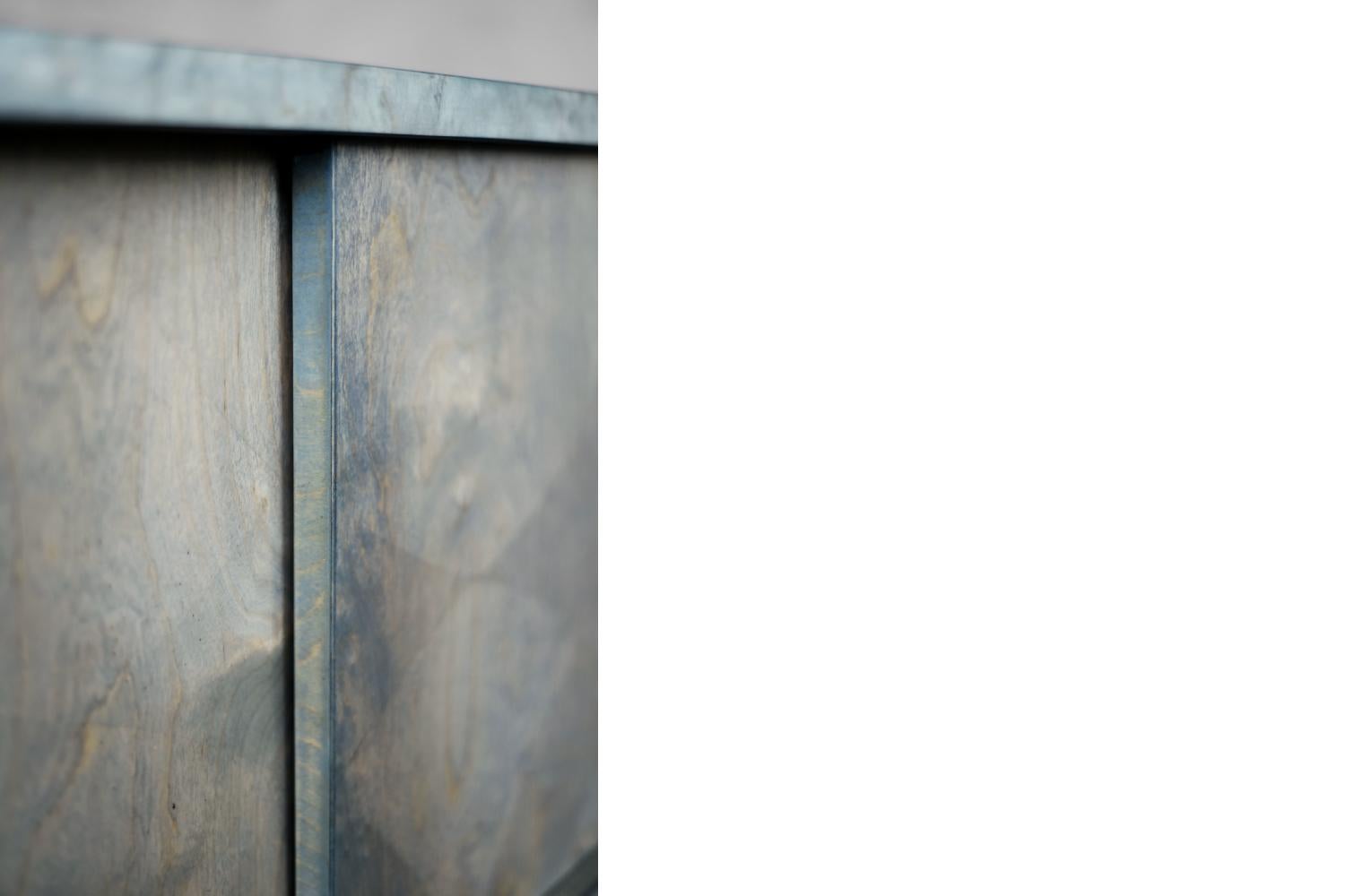 Mid-Century Modern Italian Turquoise Streamline Sideboard in Birch, 1960s en vente 12