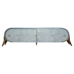 Mid-Century Modern Italian Turquoise Streamline Sideboard in Birch, 1960s