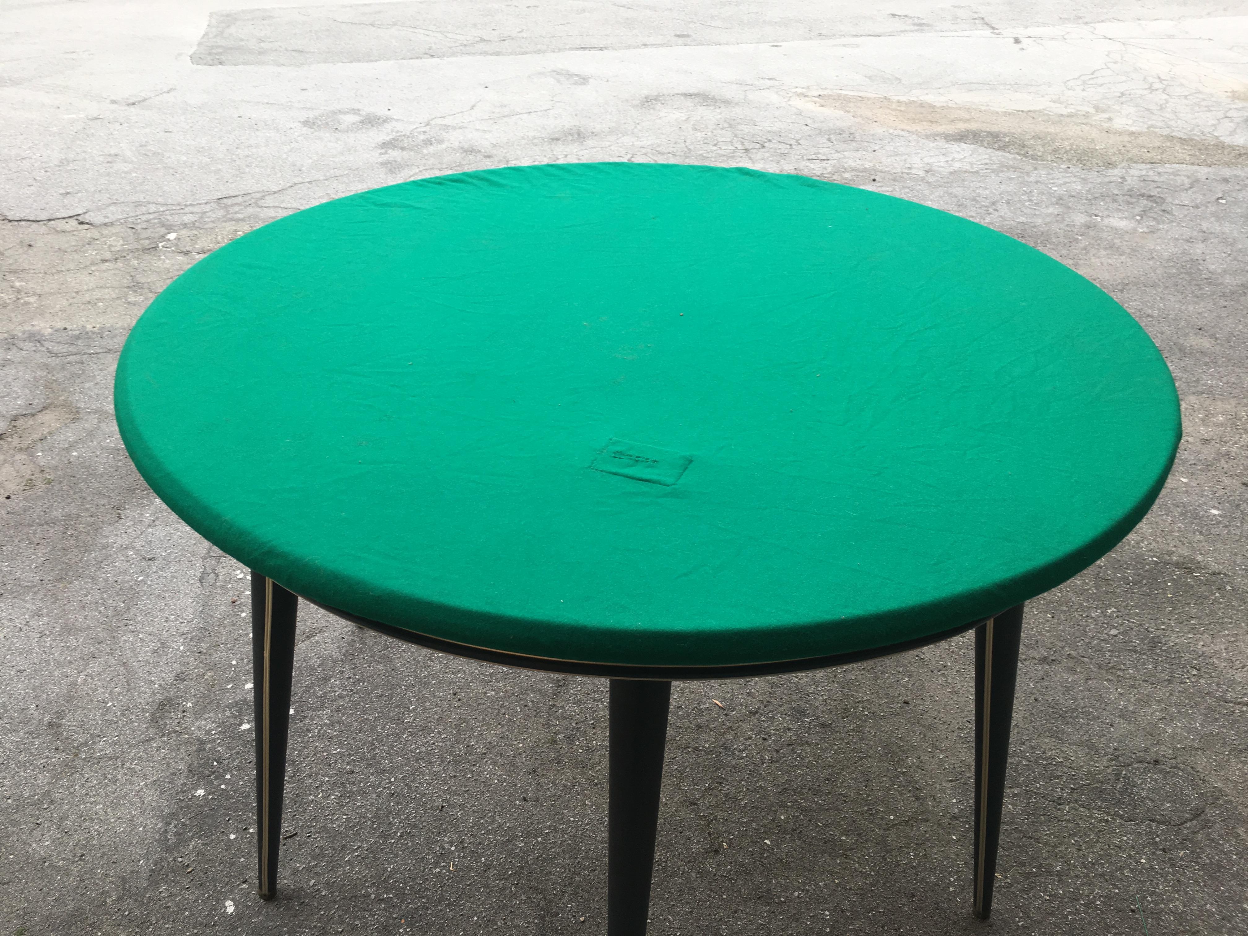 Mid-Century Modern Italian Umberto Mascagni Green and Black Round Table, 1960s For Sale 4