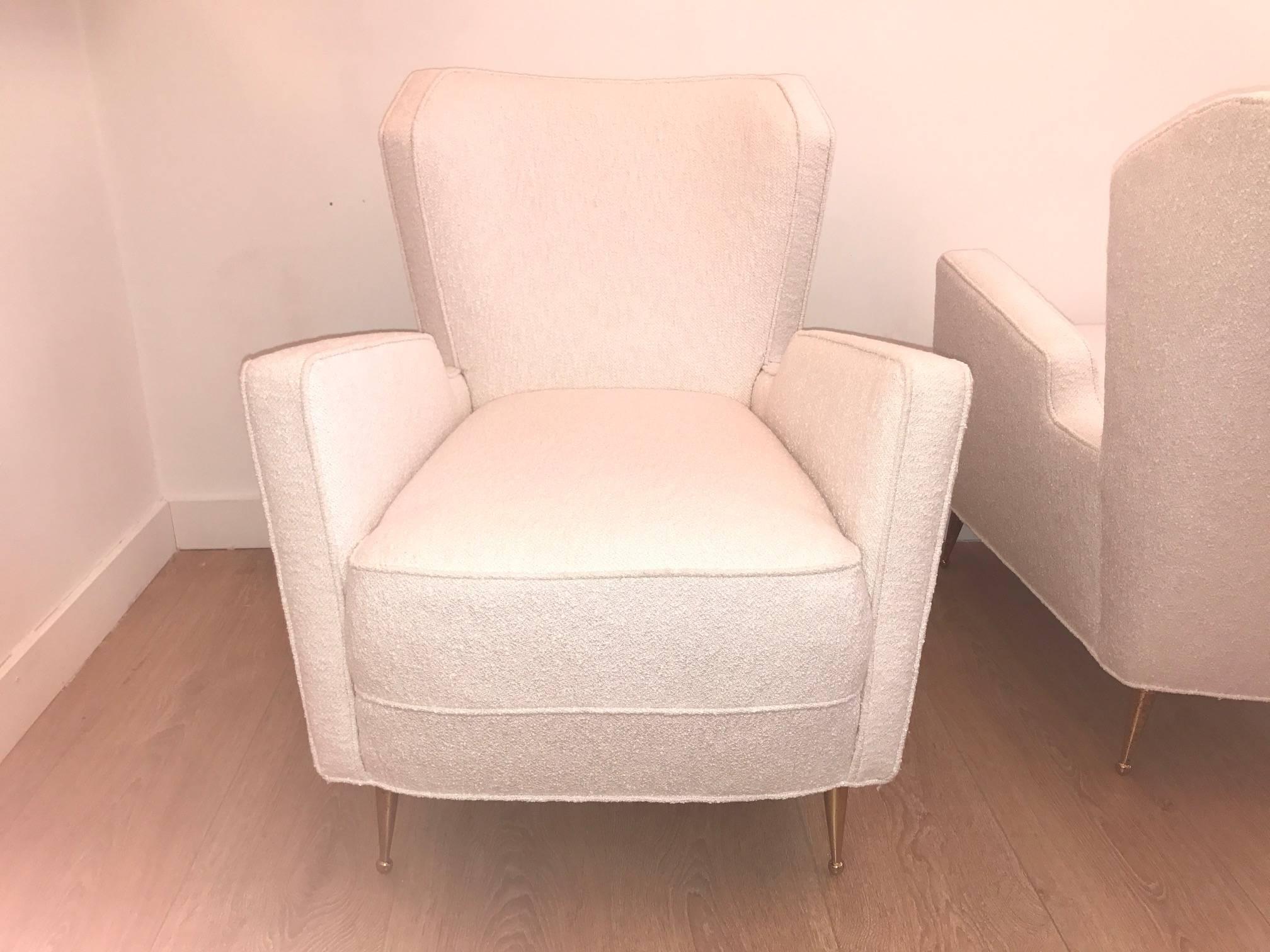 Mid-Century Modern Italian Upholstered  Lounge Chairs 1