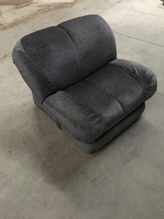 Mid-Century Modern Italian Velvet Armchair with Chrome Structure, 1970s