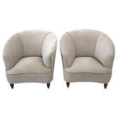 Mid-Century Modern Italian Velvet Armchairs "Casa E Giardino" 1936, Pair