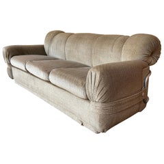 Mid-Century Modern Italian Velvet Sofa with Chrome Structure, 1970s