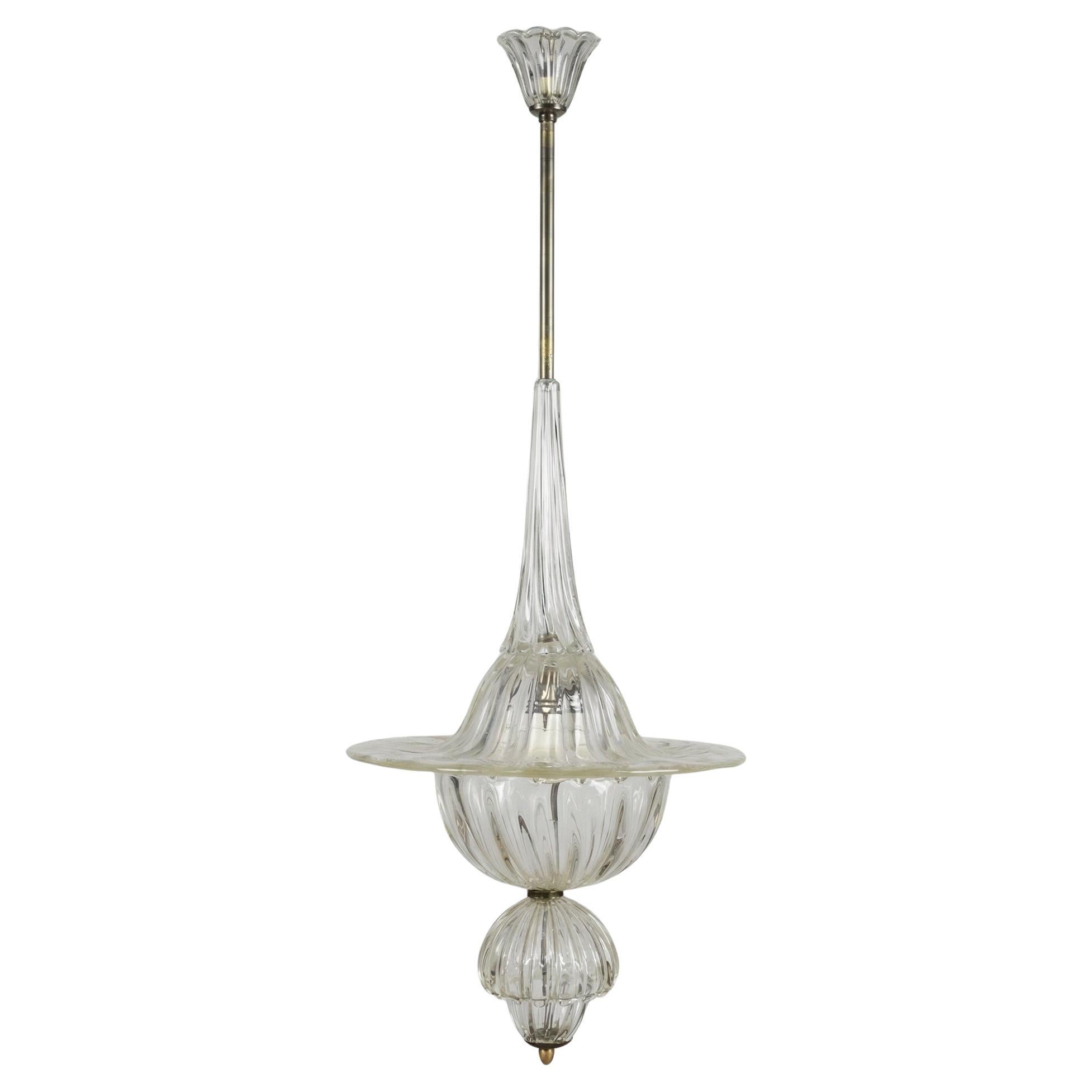 Mid Century Modern Italian Vintage Murano Pendant Light