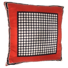 Mid-Century Modern Italian Retro Silk Scarf Throw Pillow, 1970s