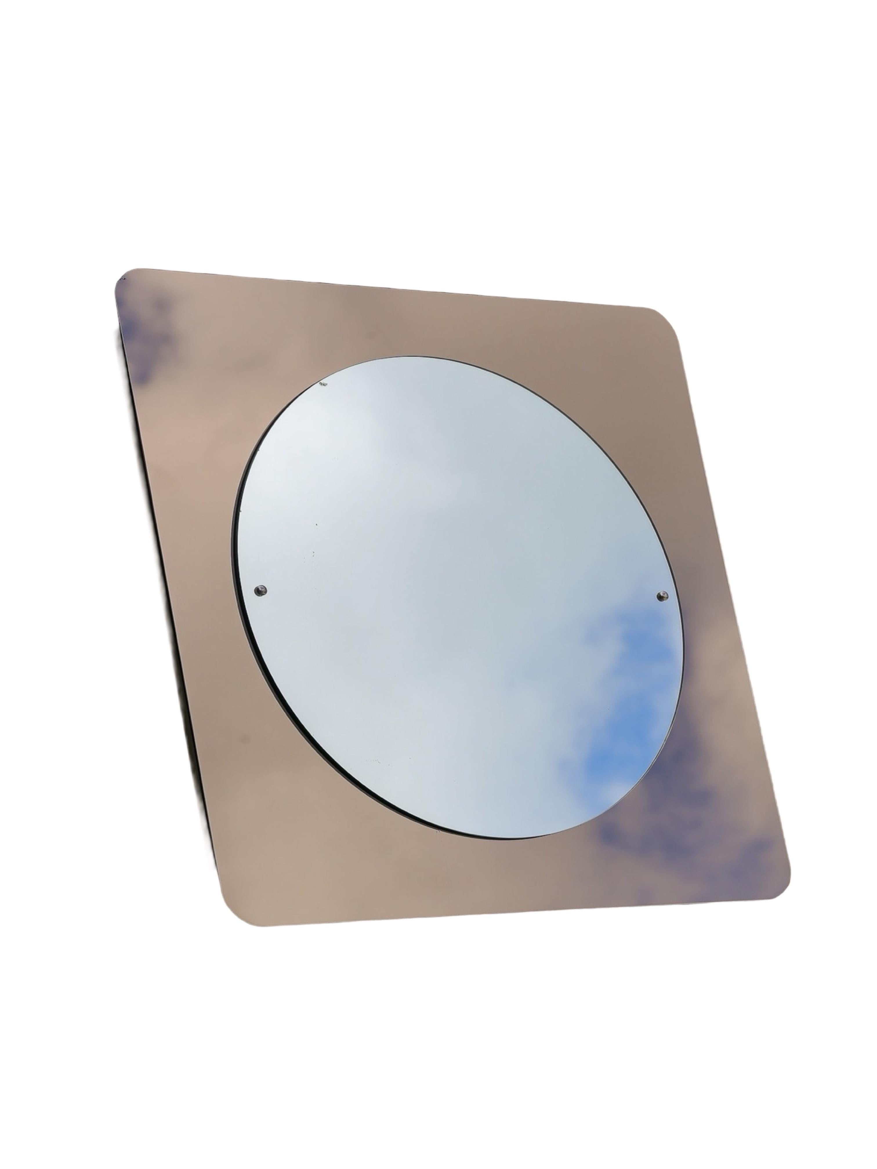 Miroir Grand miroir mural italien mi-siècle moderne, années 1970 en vente