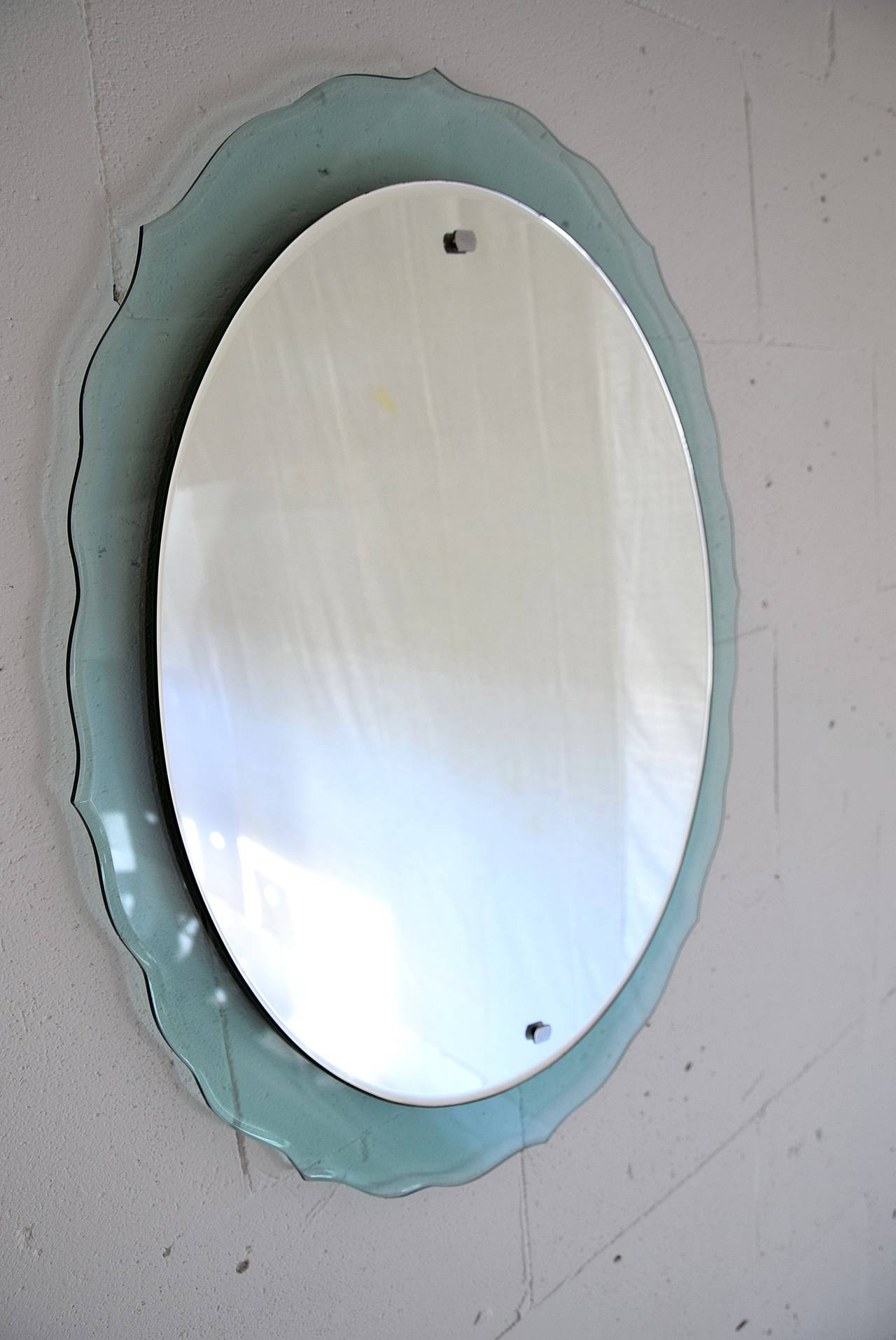 Mid-Century Modern Italian Wall Mirror In Good Condition For Sale In Weesp, NL