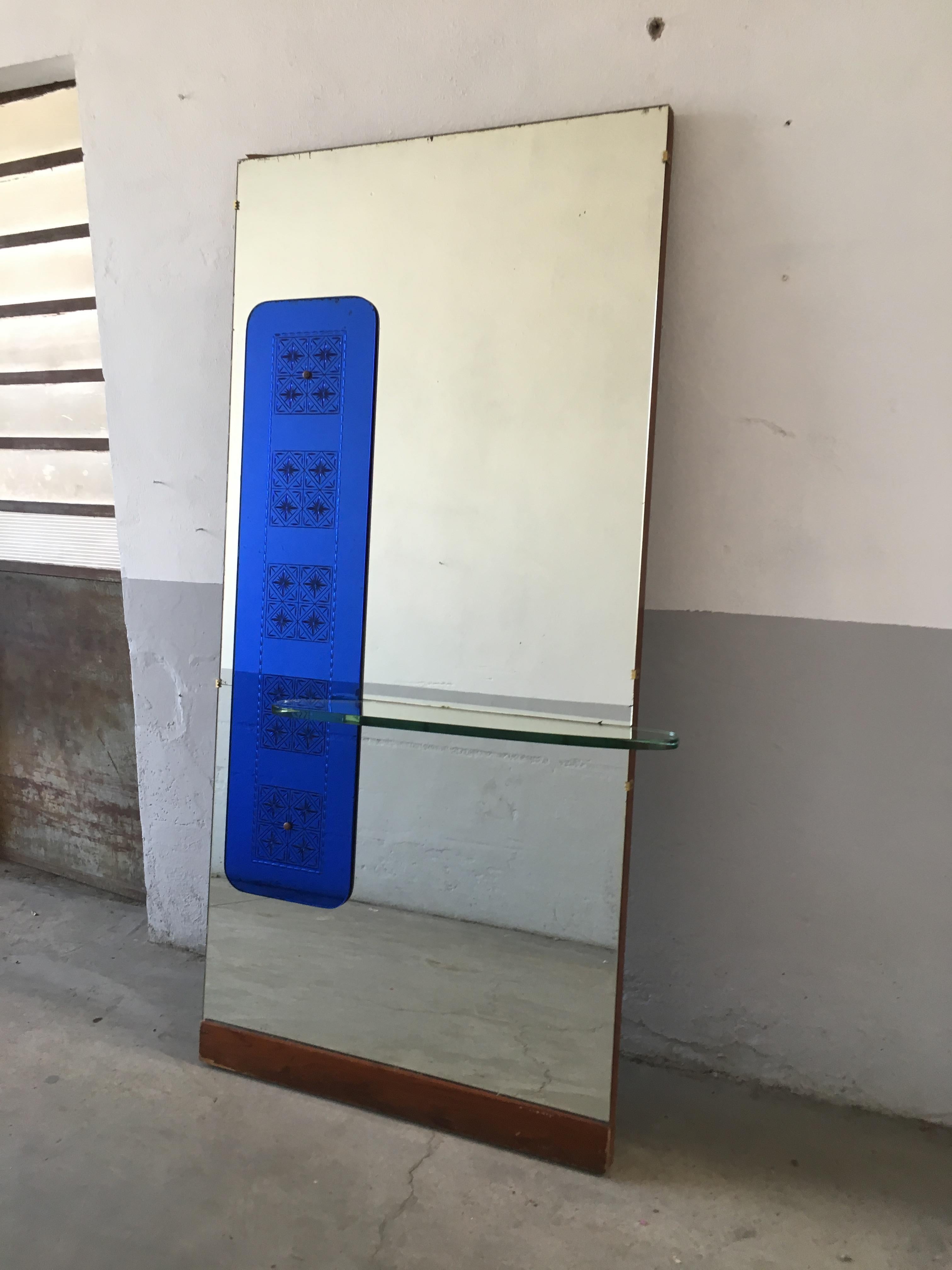 Mid-Century Modern Italian Wall Mirror in Style of Max Ingrand for Fontana Arte In Good Condition In Prato, IT