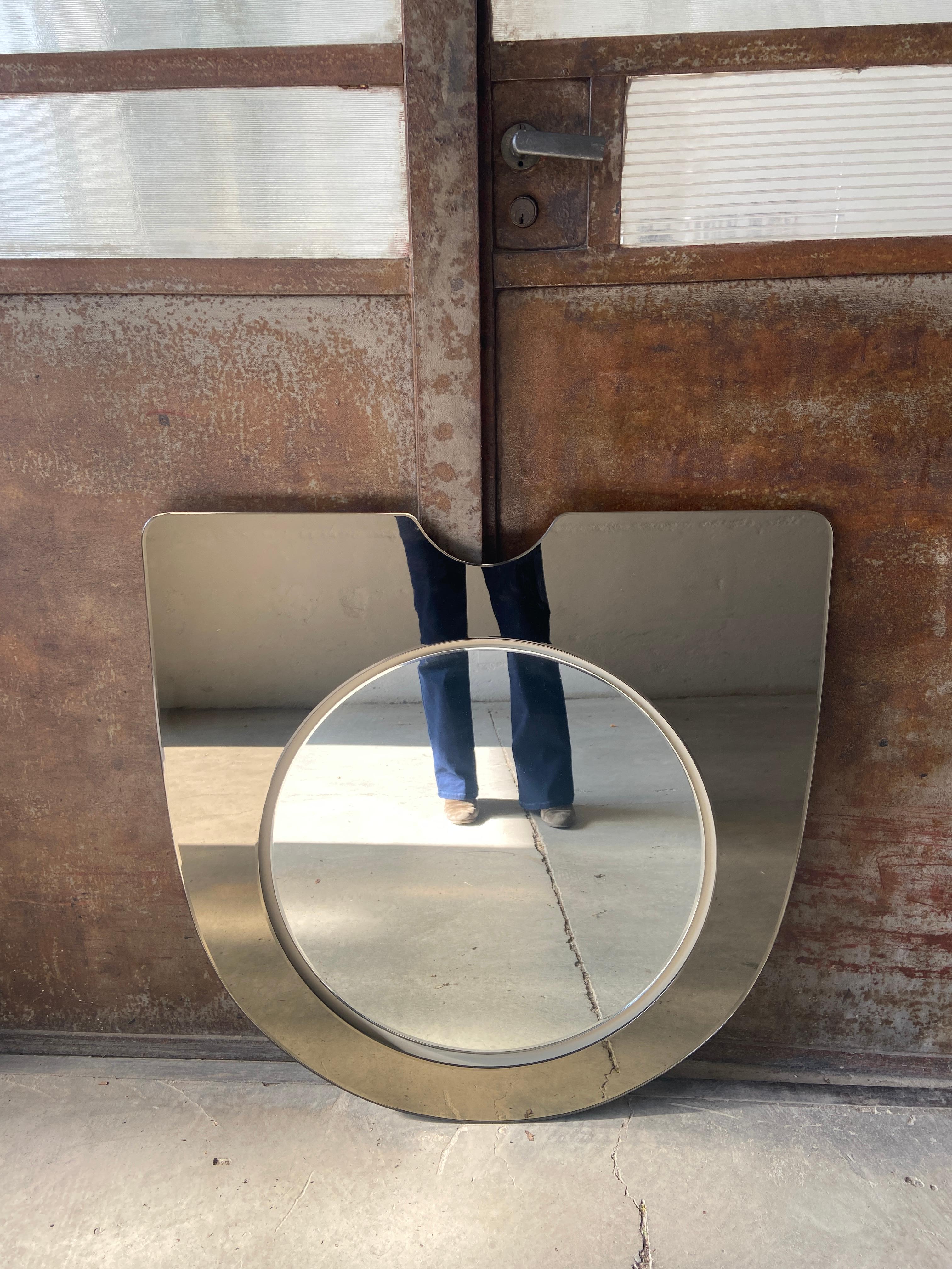 Mid-Century Modern Italian Wall Mirror with Smoked Mirror Glass, 1970s 5