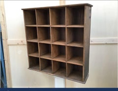 Mid-Century Modern Italian Wall Oak Pigeonhole, 1960s