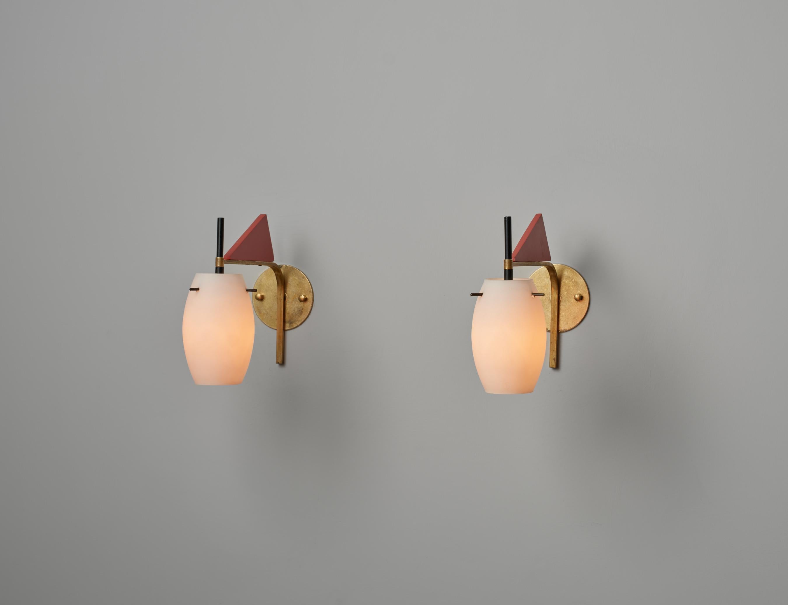 Mid-Century Modern Italian Wall Sconces In Good Condition In Rome, IT