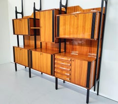 Mid-Century Modern Italian Wall Unit, Wood, 1950s
