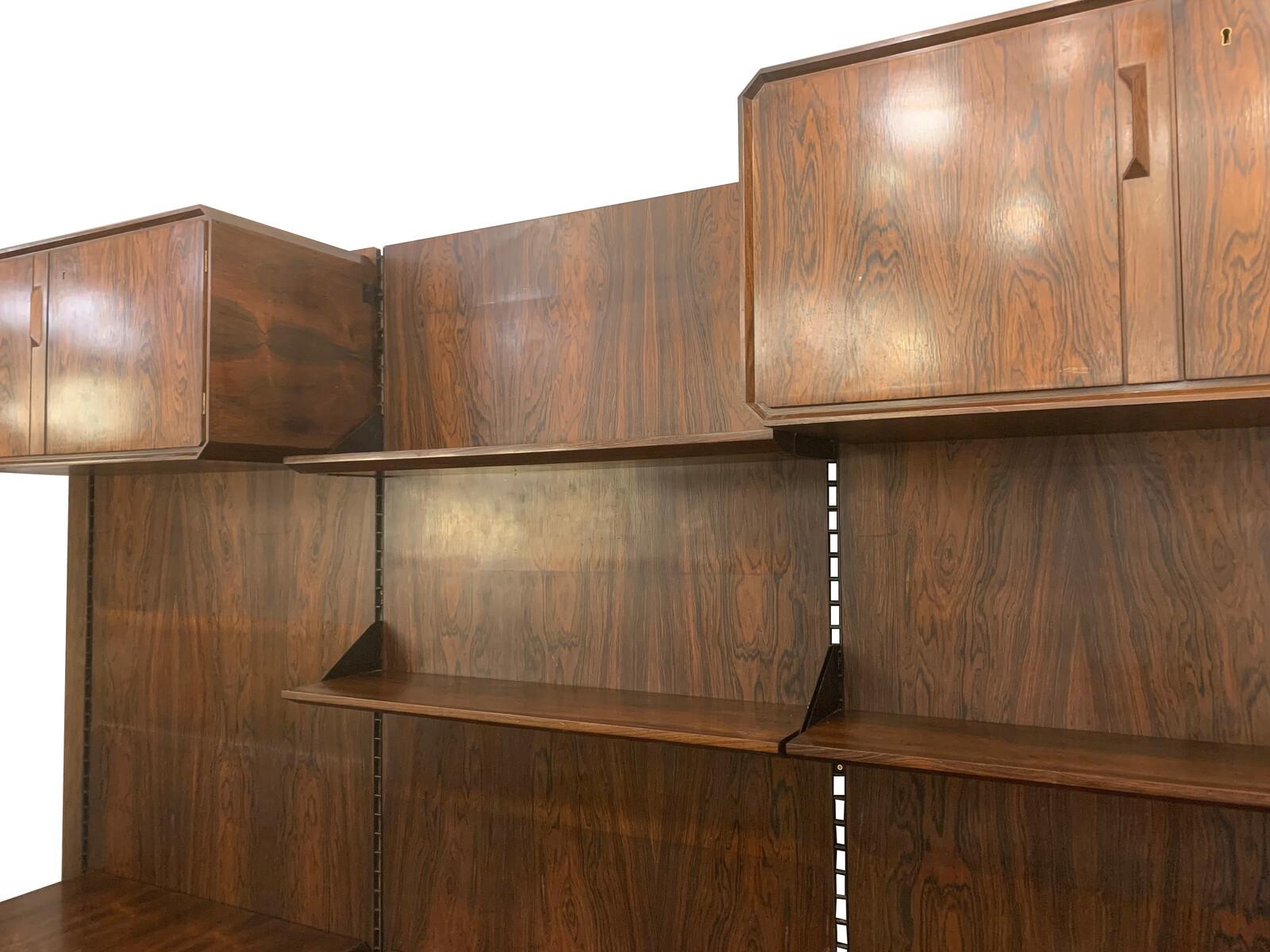 Mid-20th Century Mid-Century Modern Italian Wall Unit, Wood, 1960s For Sale