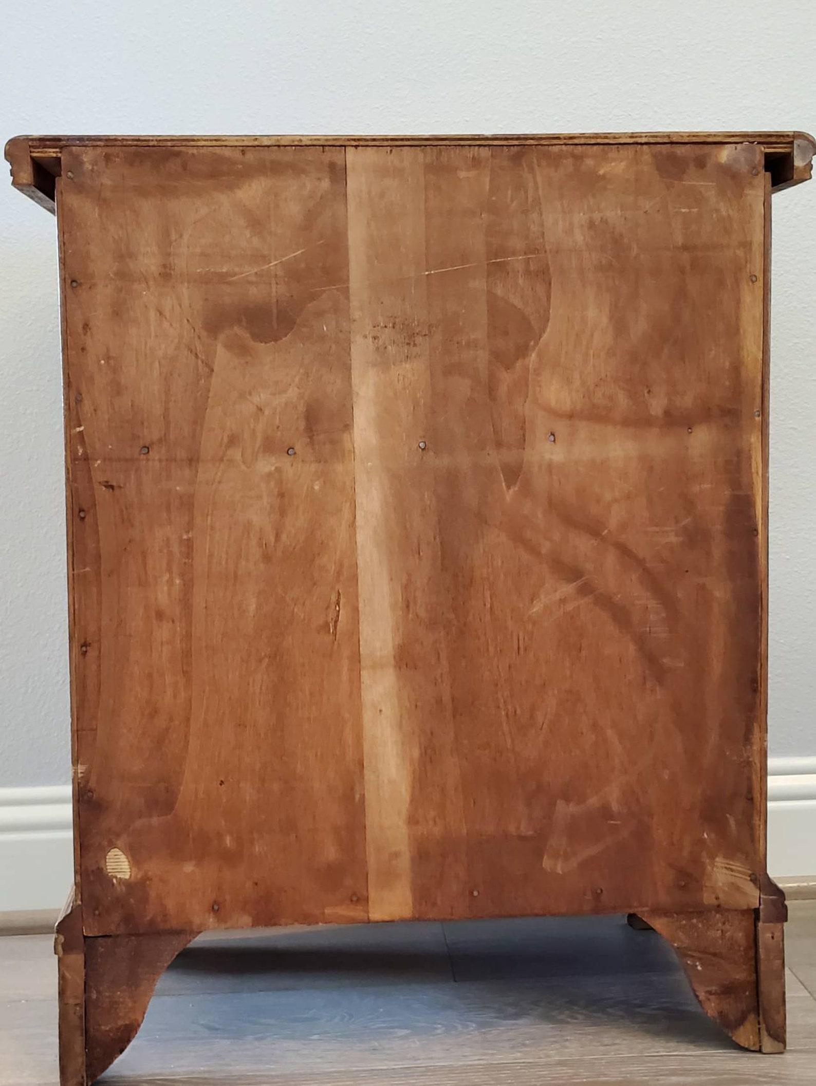 Mid-Century Tuscan Mediterranean Revival Style Walnut Nightstand Side Cabinet 3