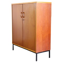 Vintage Mid-Century Modern Italian Walnut & Maple Cupboard On Stand by Dal Vera