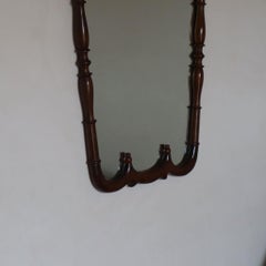 Mid-century modern italian walnut solid mirror from 1950s